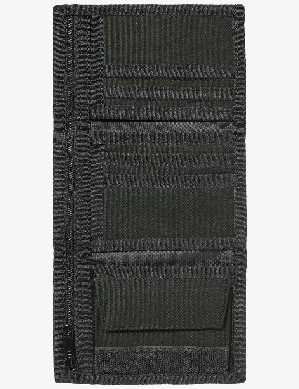 Carhartt Alec wallet interior with four card slots and dark fabric lining