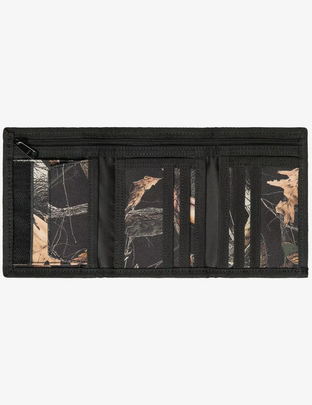 Carhartt camo wallet interior with card slots and clear window pocket