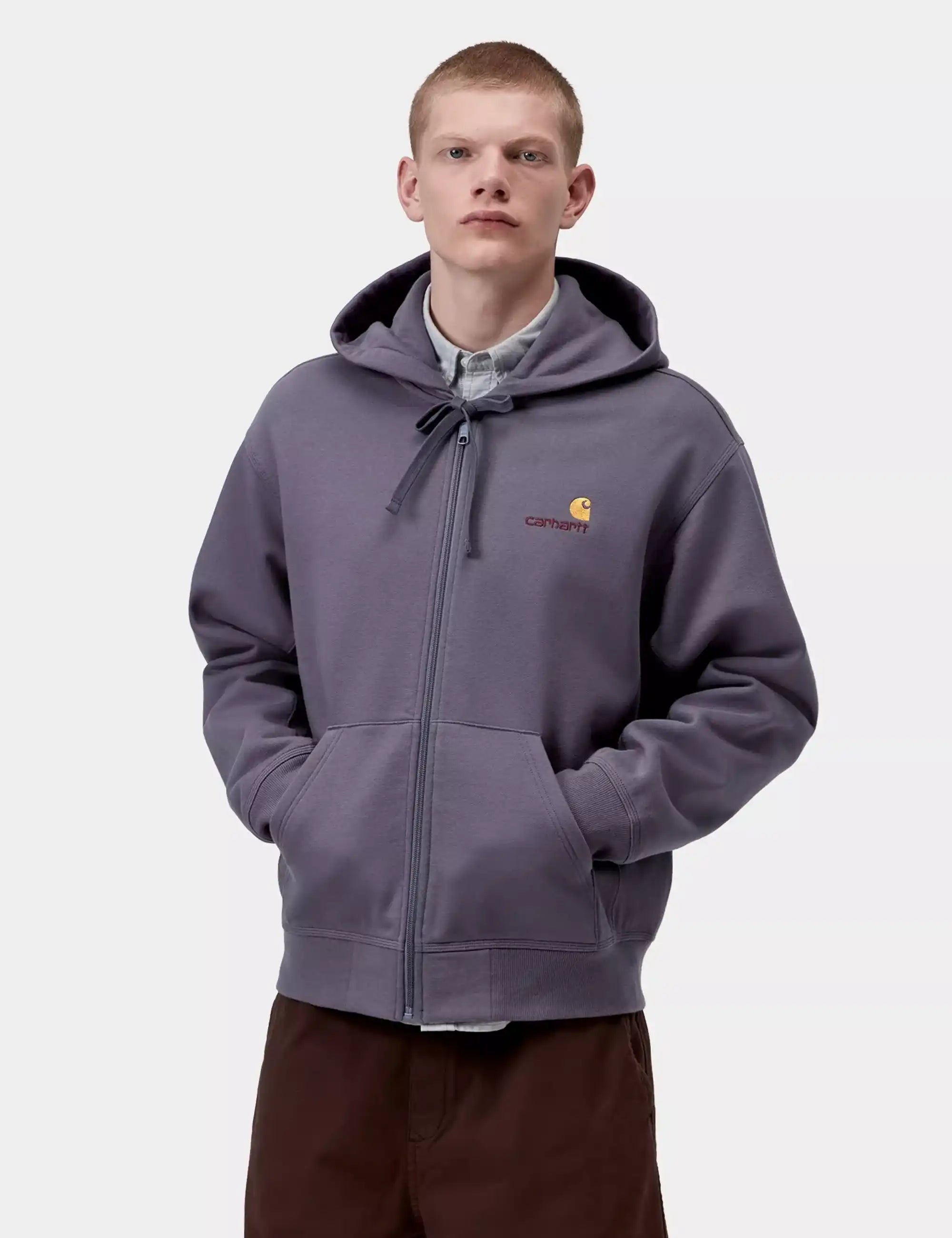 Carhartt WIP American Script Hooded Jacket - Shady Purple