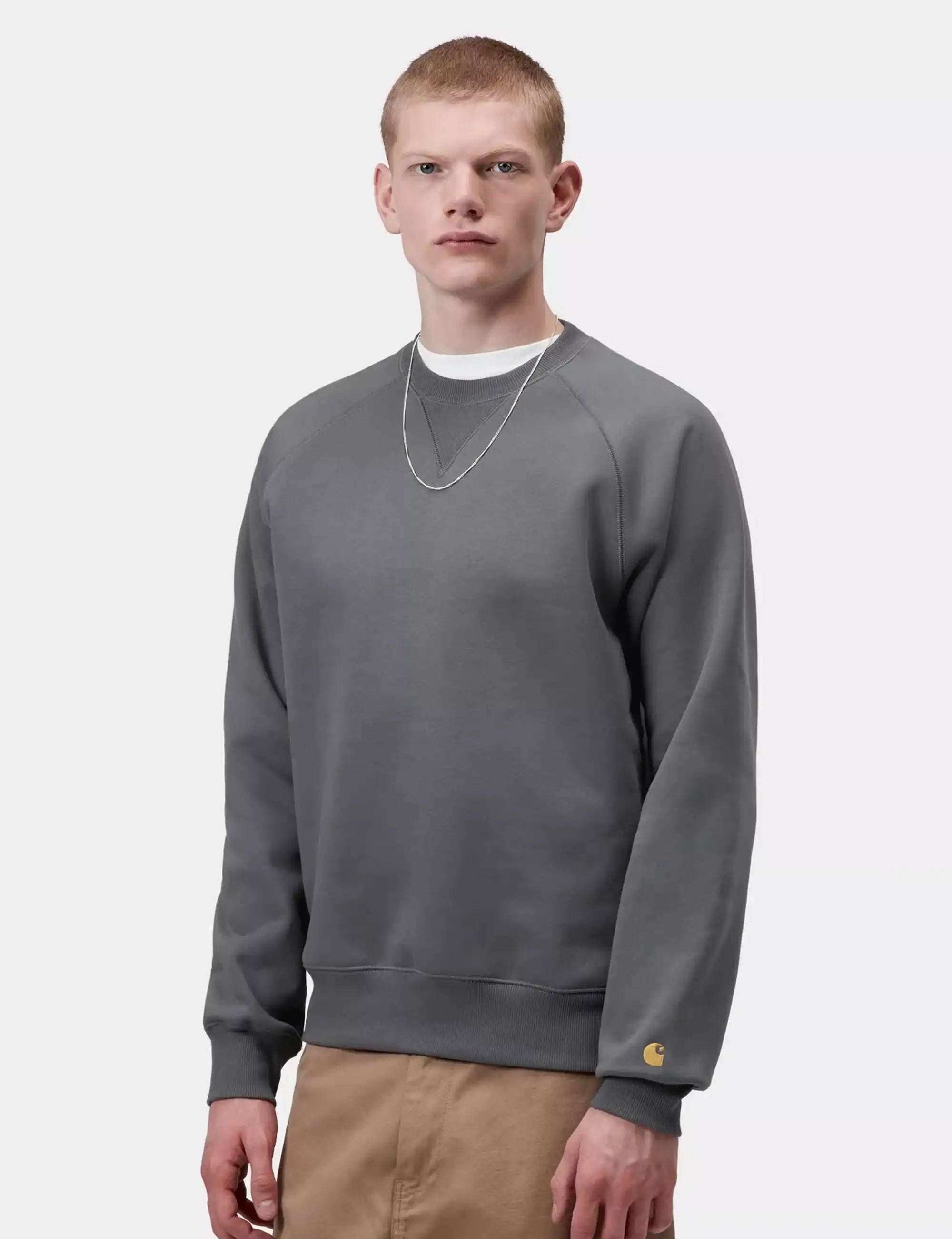 Carhartt WIP Chase Crew Sweatshirt - Styx/Gold