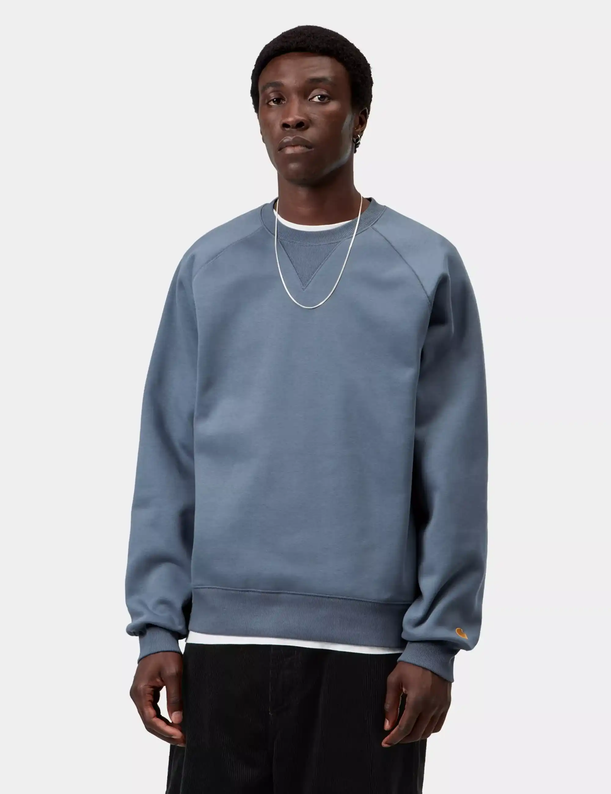 Carhartt WIP Chase Crew Sweatshirt - Icesheet/Gold