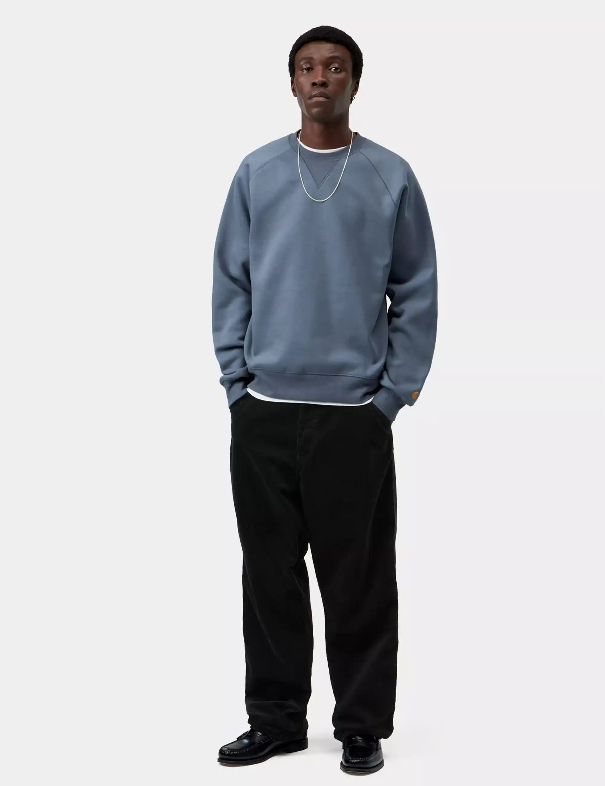 Carhartt WIP Chase Crew Sweatshirt - Icesheet/Gold