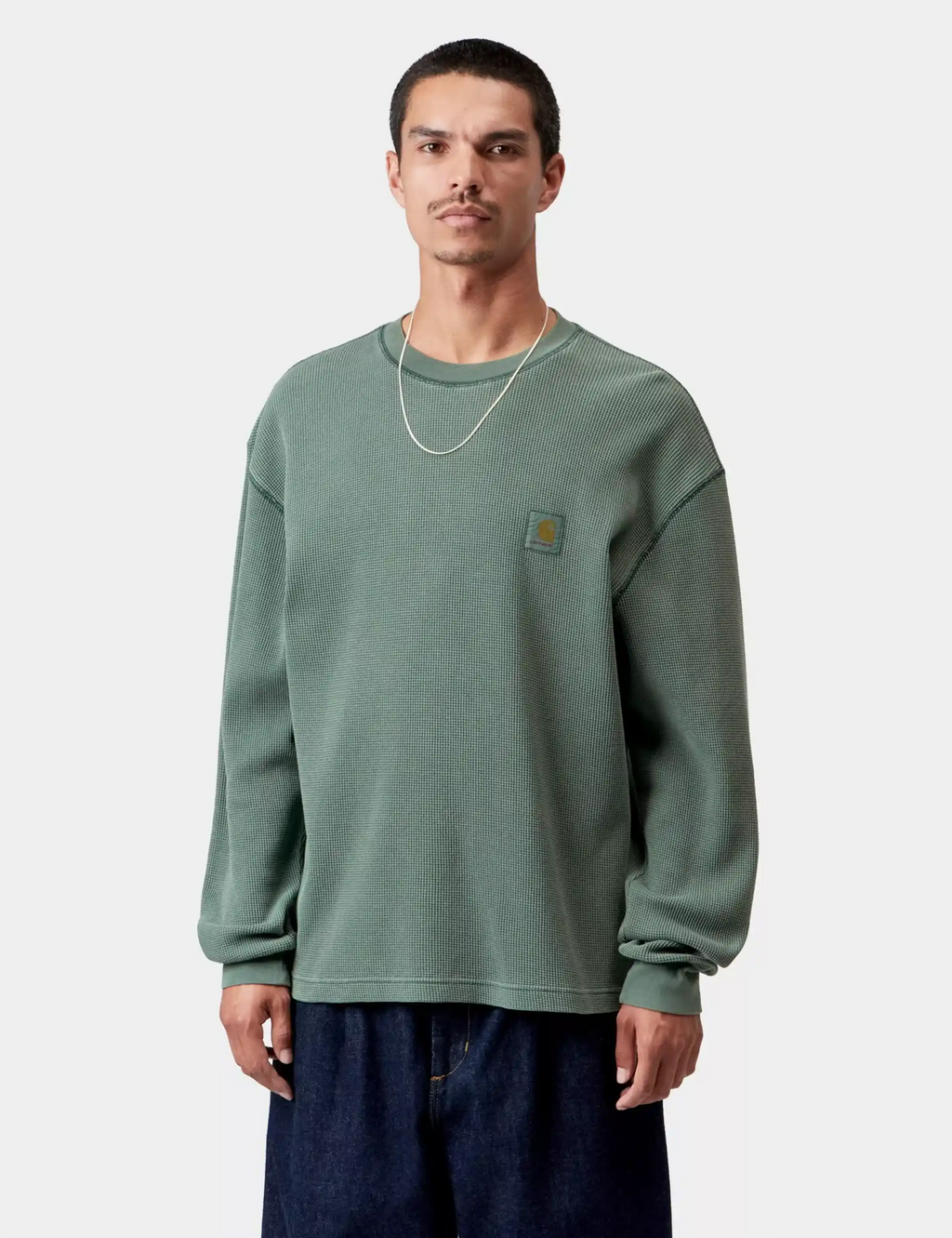 Vista Waffle Long Sleeve T-Shirt - Dark Scarab