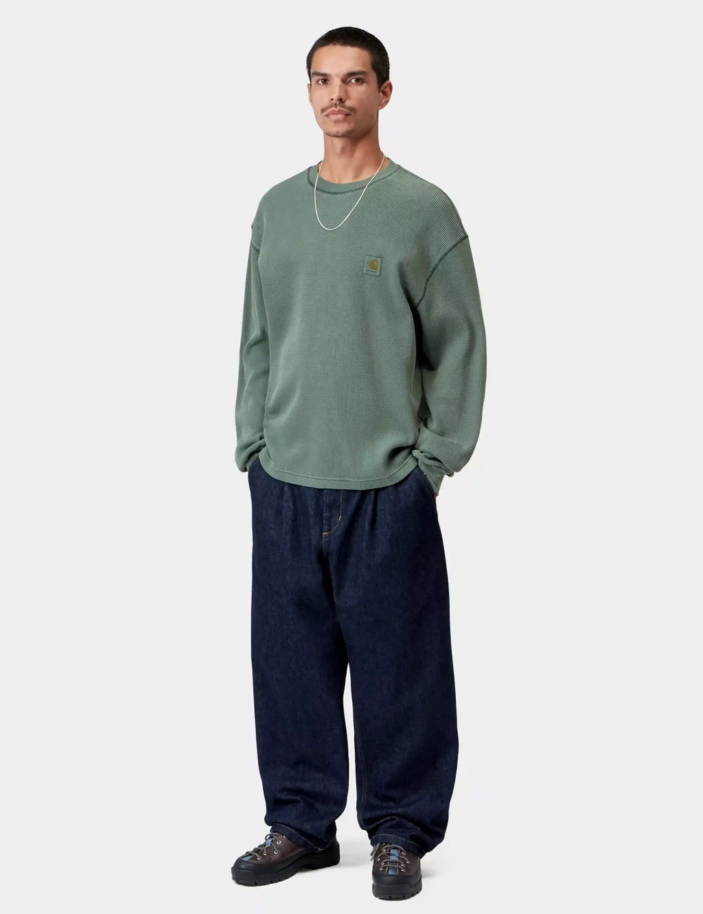 Vista Waffle Long Sleeve T-Shirt - Dark Scarab