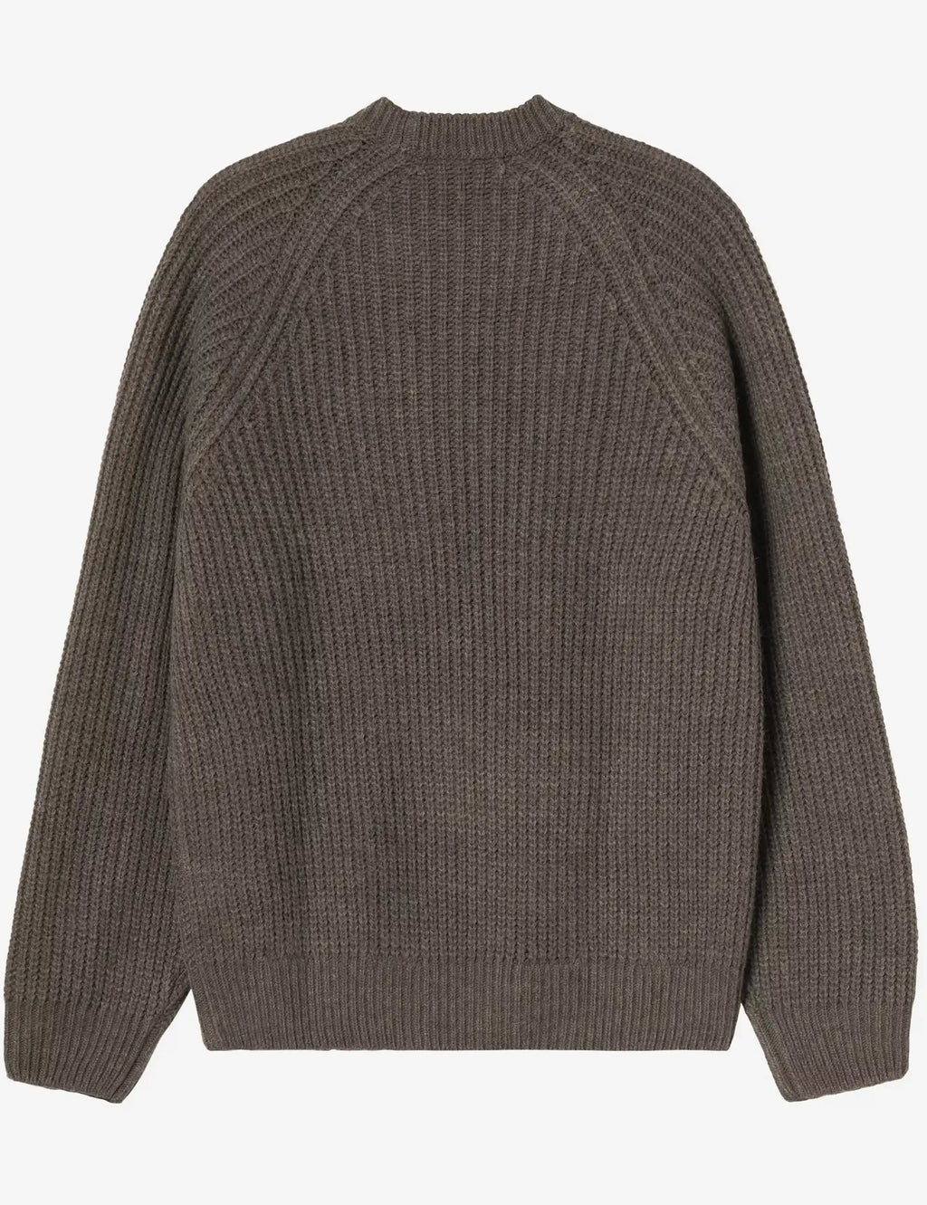 Carhartt WIP crewneck knit sweater in dark brown, ribbed knit back and cuffs