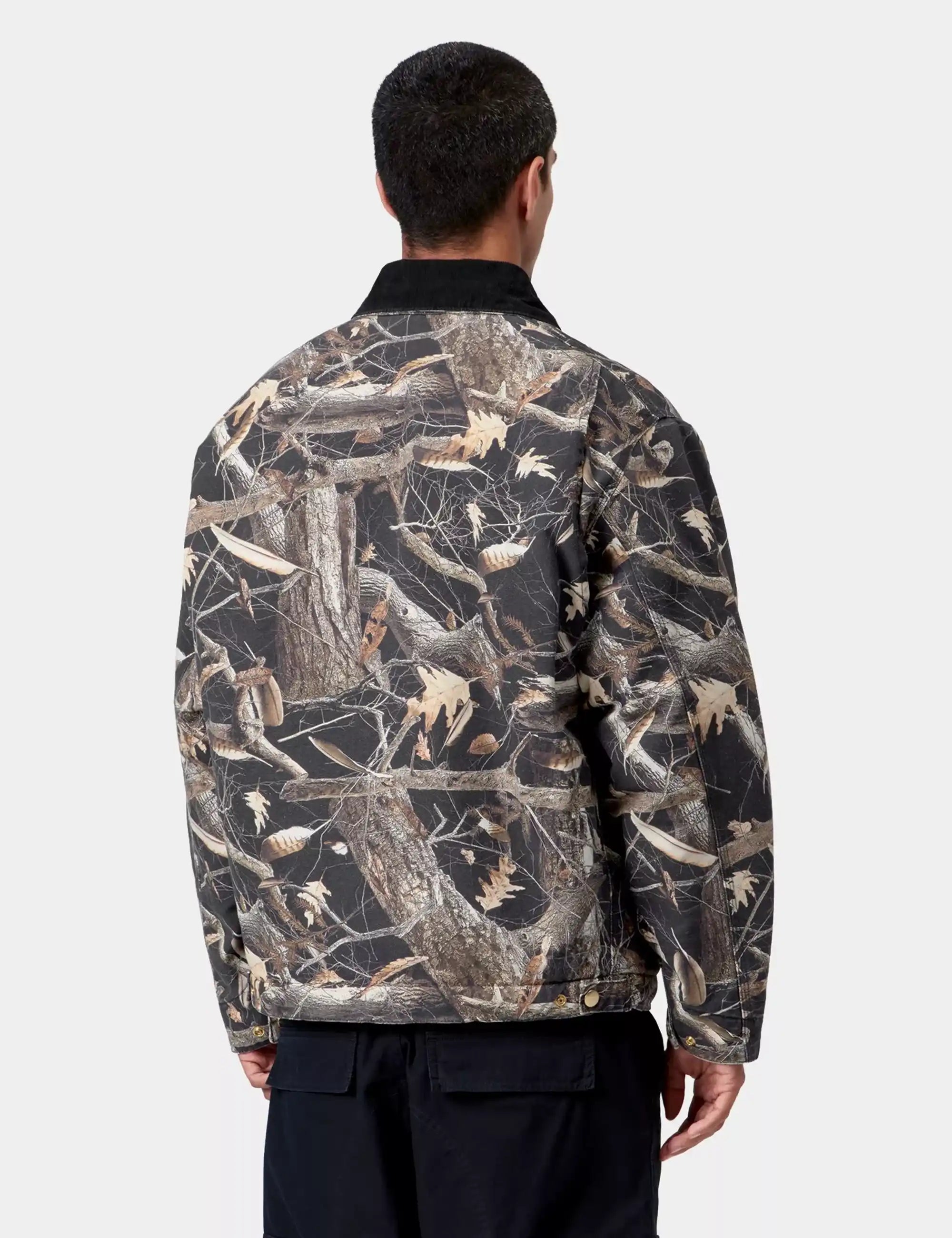 Carhartt WIP OG Detroit Jacket - Camo Feather Tree, Black/Black