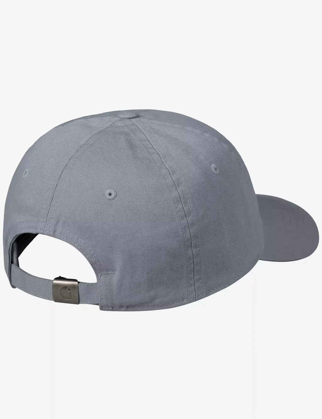 Blue-gray logo cap with adjustable back strap and curved brim