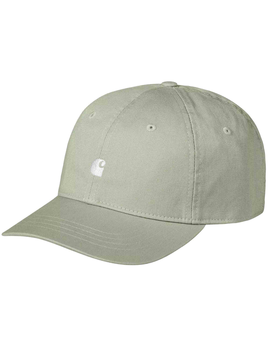 Logo baseball cap in sage green with small white logo on the front