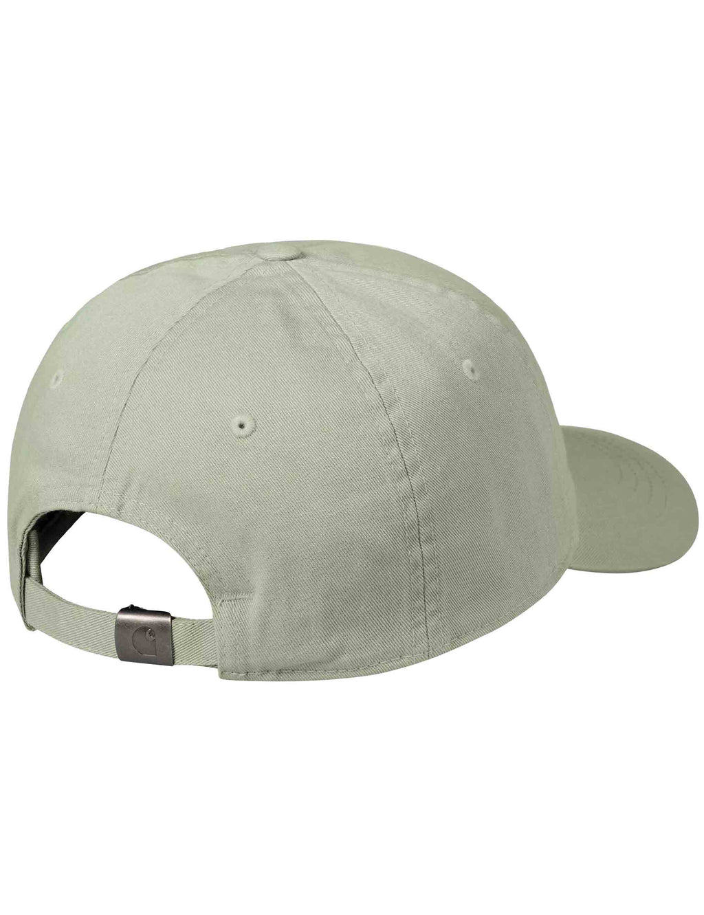 Sage green baseball cap with curved brim and adjustable back strap