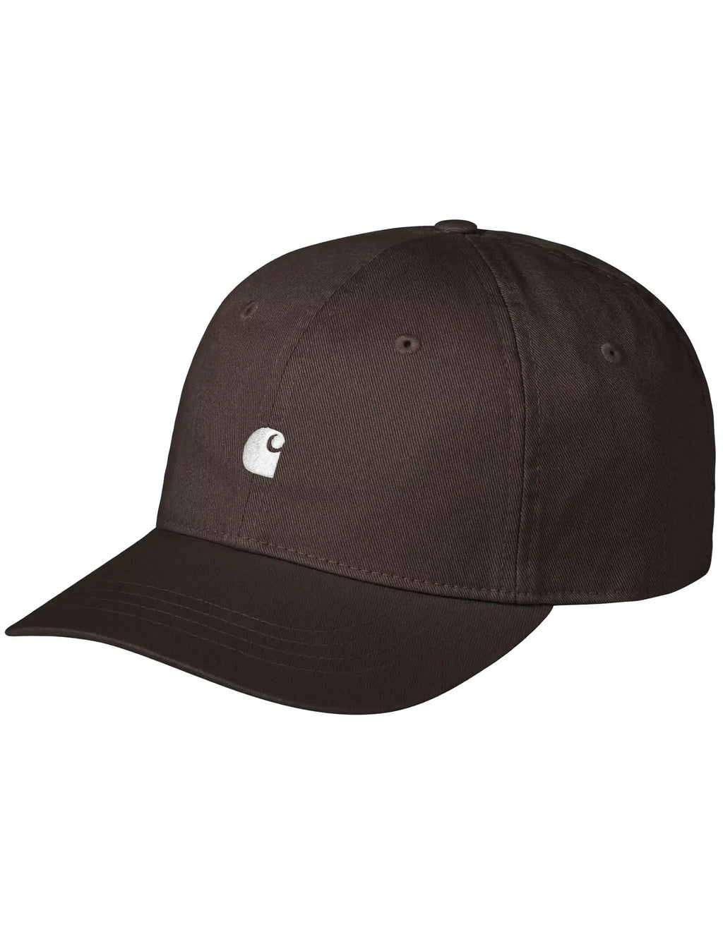 Tobacco-brown logo baseball cap with white front emblem