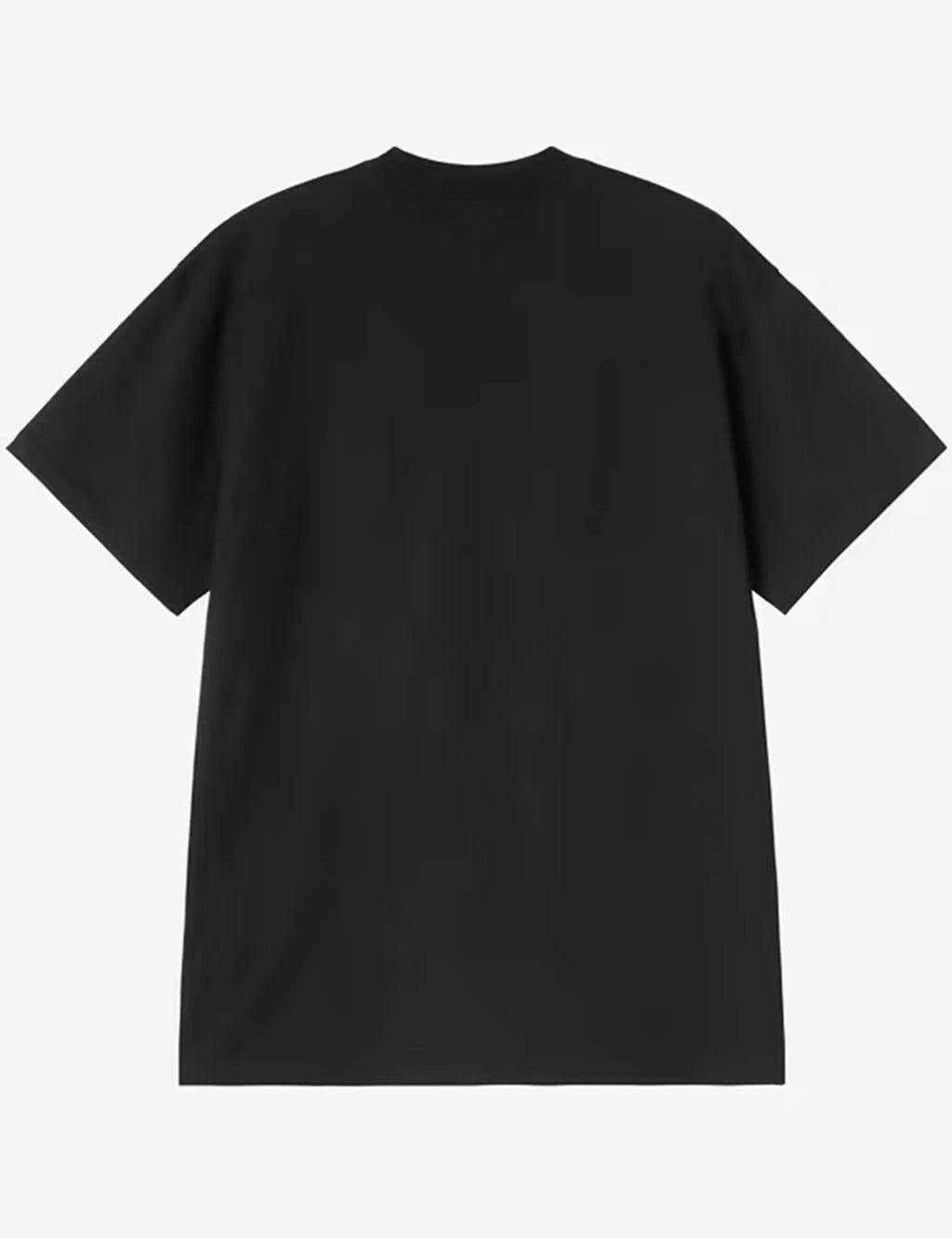 Black crewneck T-shirt, plain back with short sleeves
