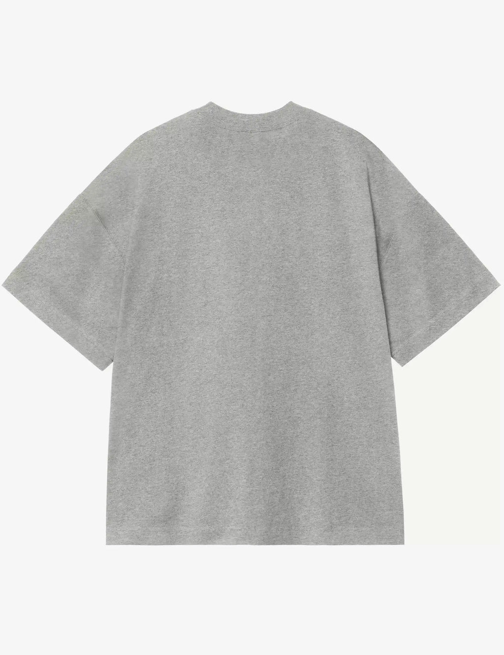 Grey heather work t-shirt with crew neck, plain back panel
