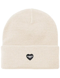 Small Heart Beanie Hat - Natural