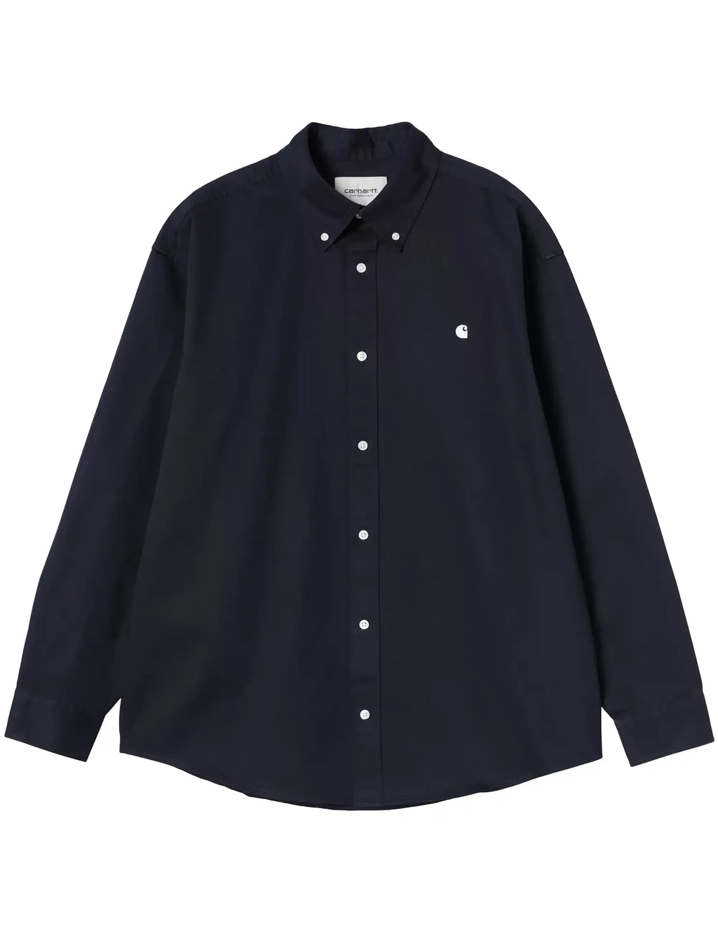 Carhartt WIP OG Madison shirt in dark navy, button-up front, long sleeves