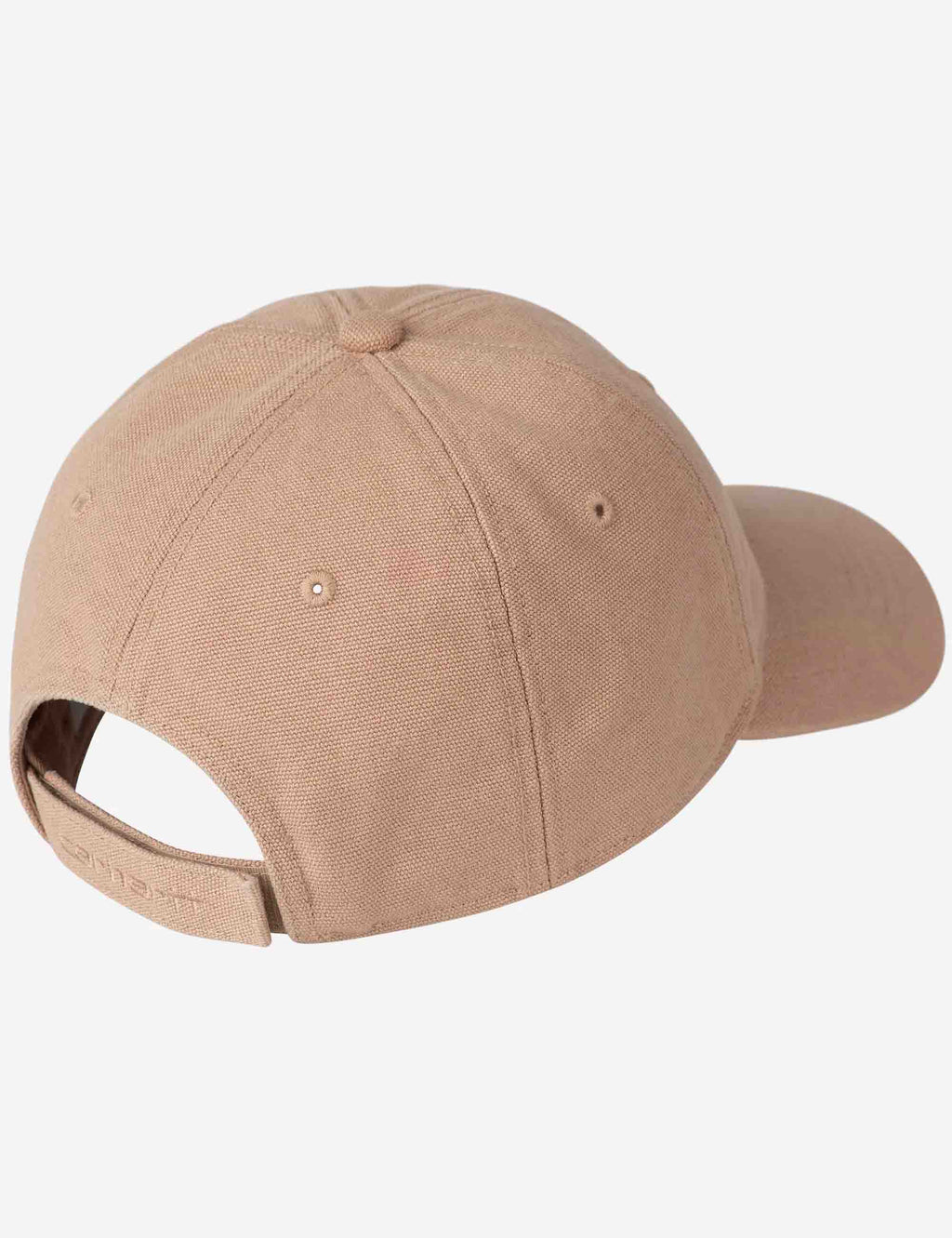 Canvas cap in dusty brown with curved brim and adjustable strap
