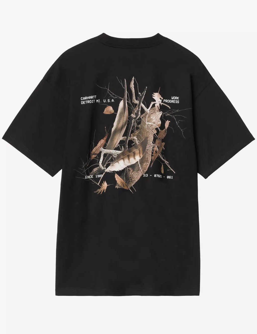Black crewneck T-shirt with large animal illustration graphic on front