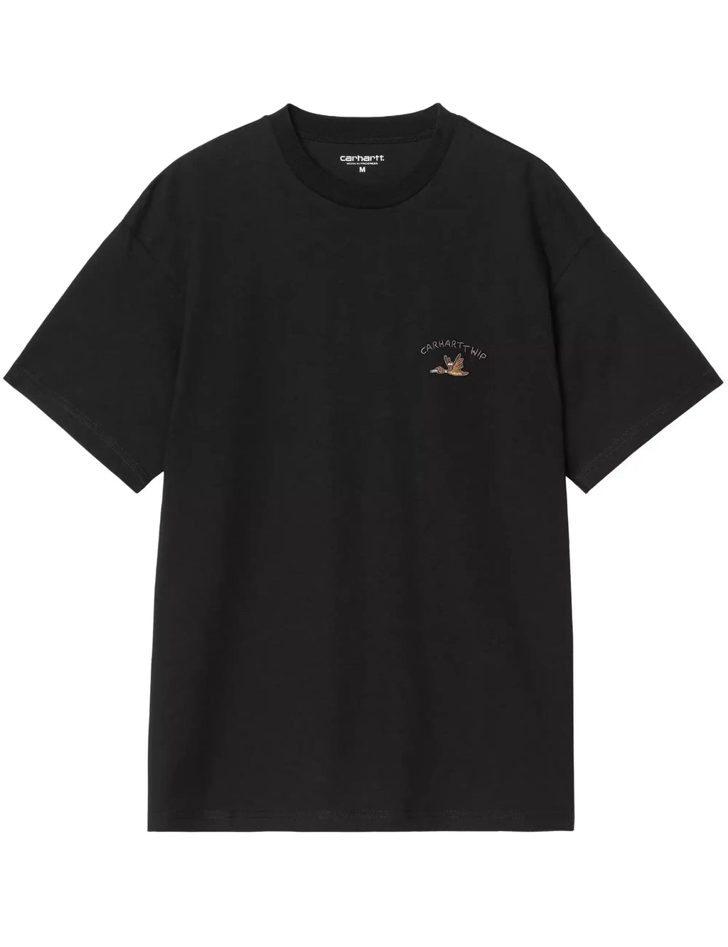 Black Carhartt WIP T-shirt with small duck graphic on the chest