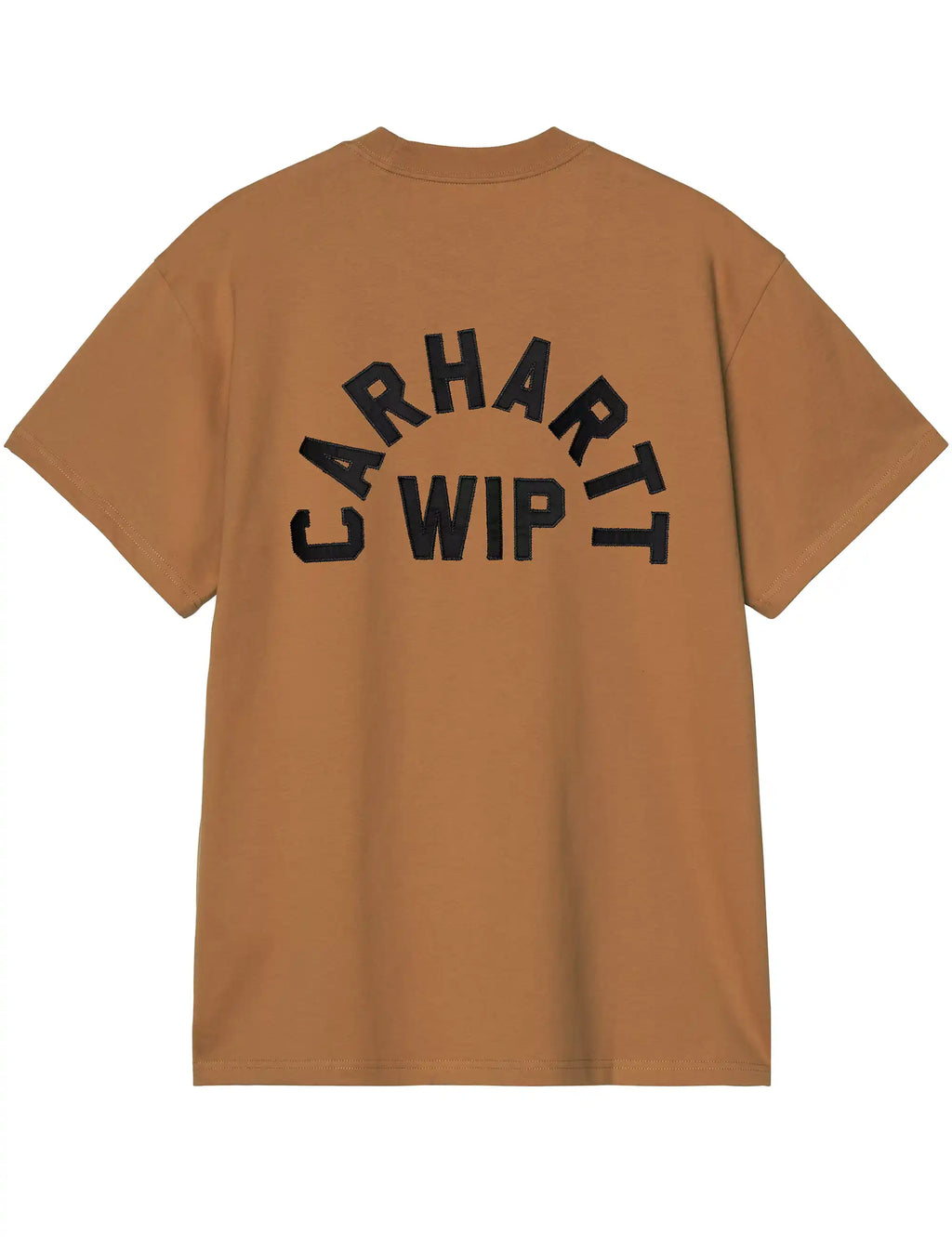 Brown T-shirt with large Carhartt WIP back script graphic