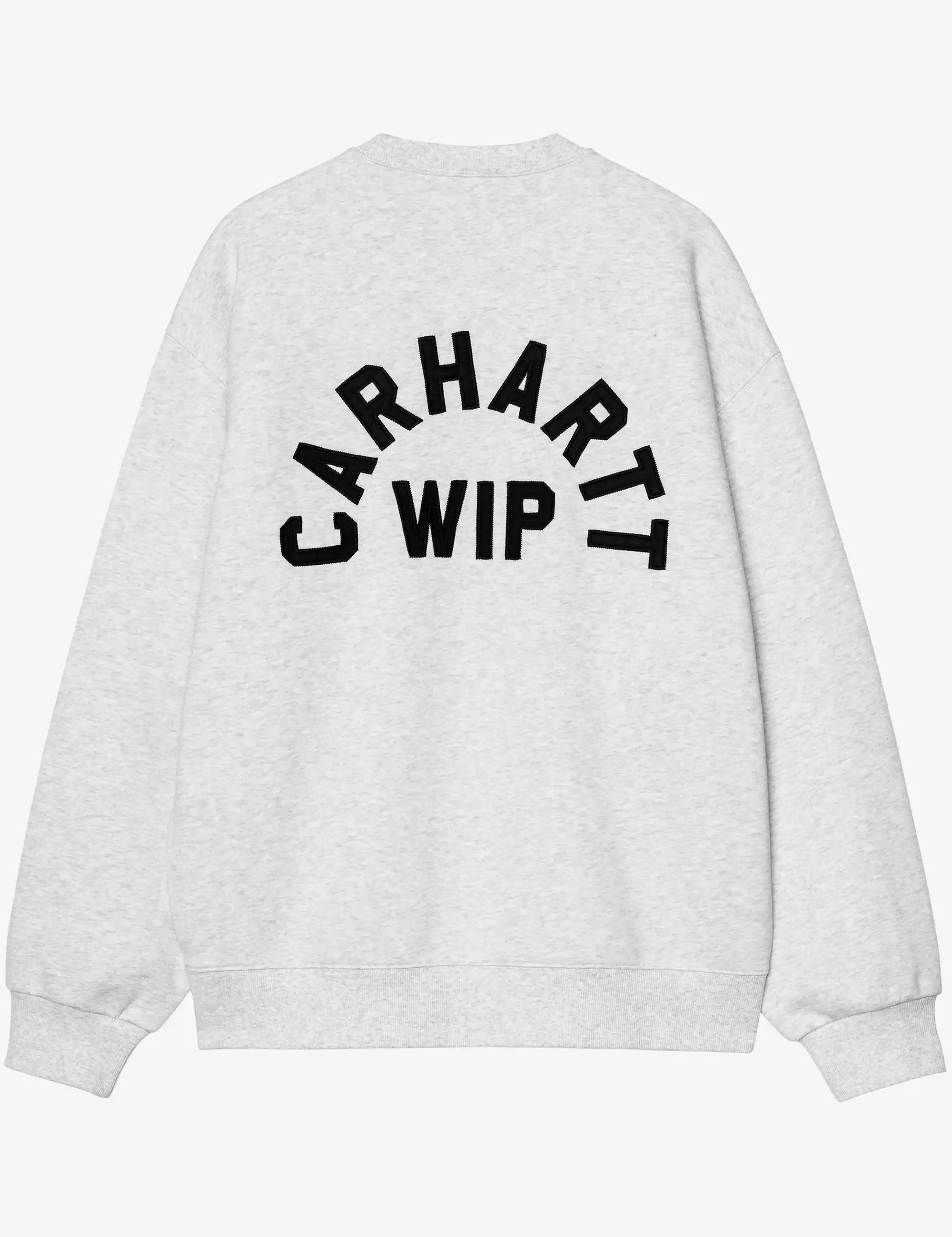 Carhartt WIP Arch Script Crew Sweatshirt - Ash Heather/Dark Navy