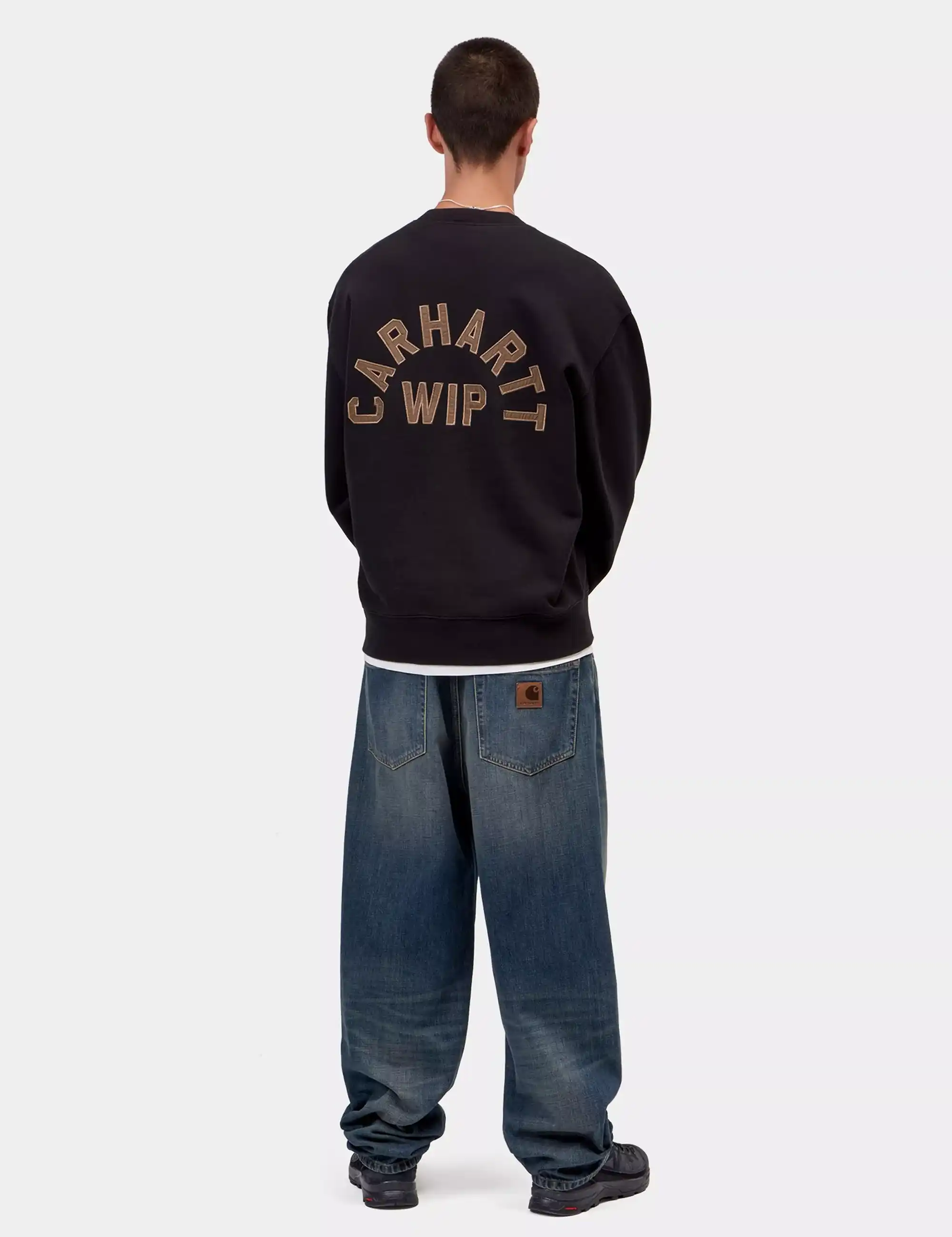 Carhartt WIP Arch Script Crew Sweatshirt - Black/Hamilton Brown