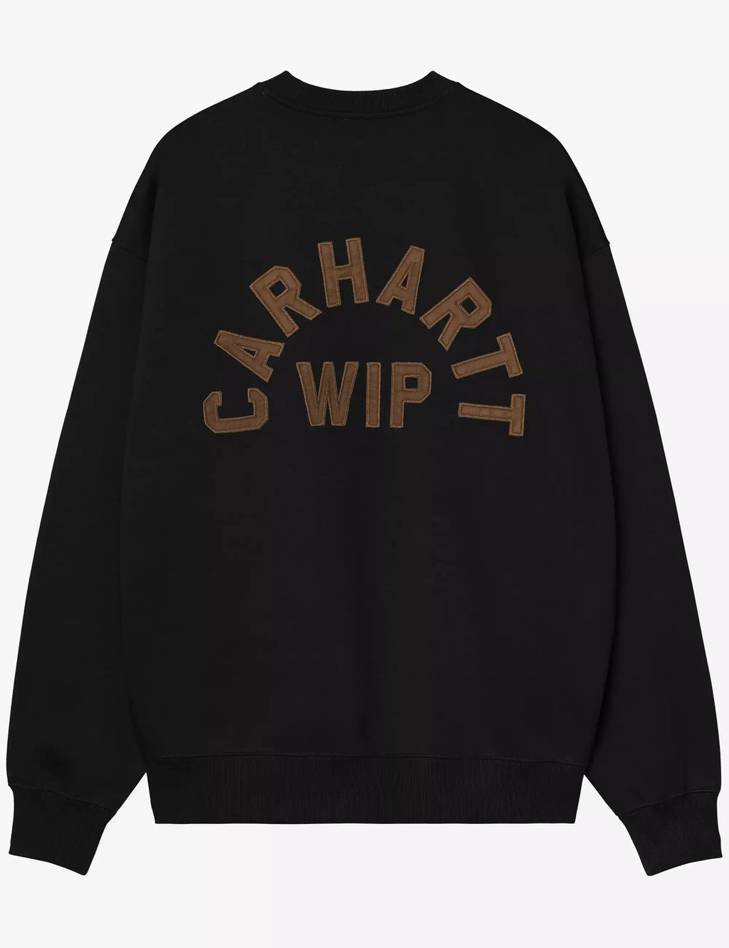 Black crewneck sweatshirt with large CARHARTT WIP logo on back