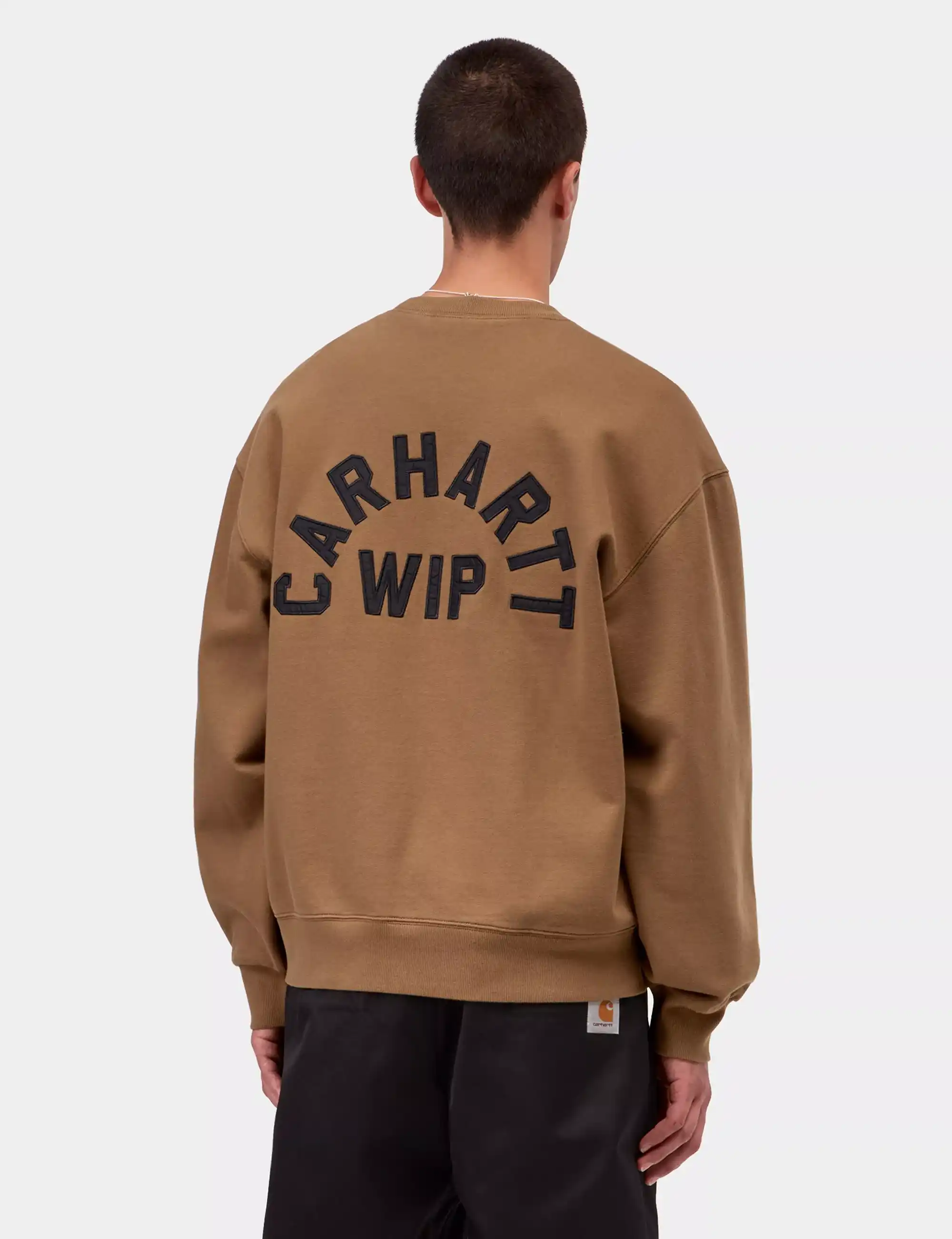 Carhartt WIP Arch Script Crew Sweatshirt - WIP H Brown/Black