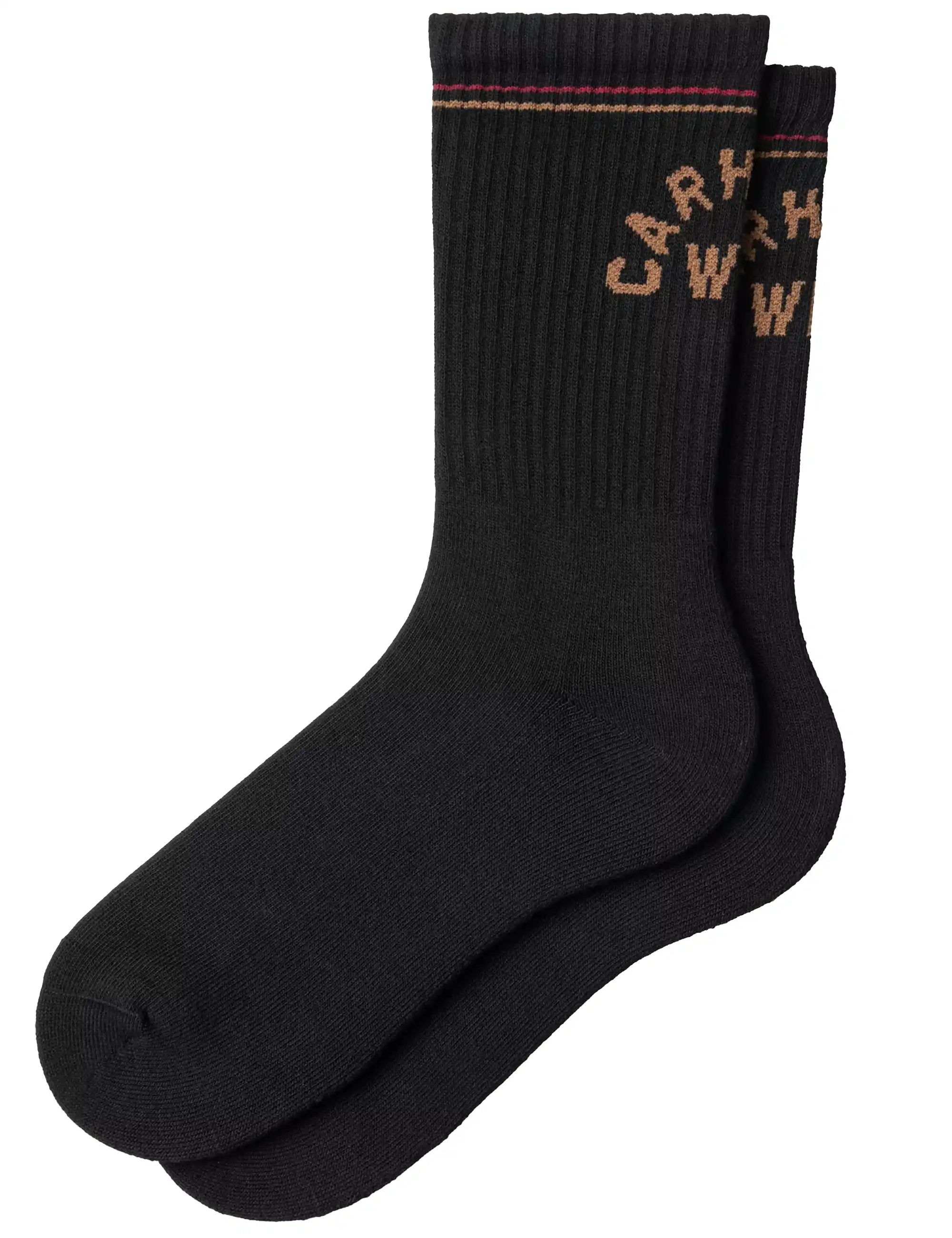 Carhartt WIP Arch Script Socks - Black/WIP H Brown