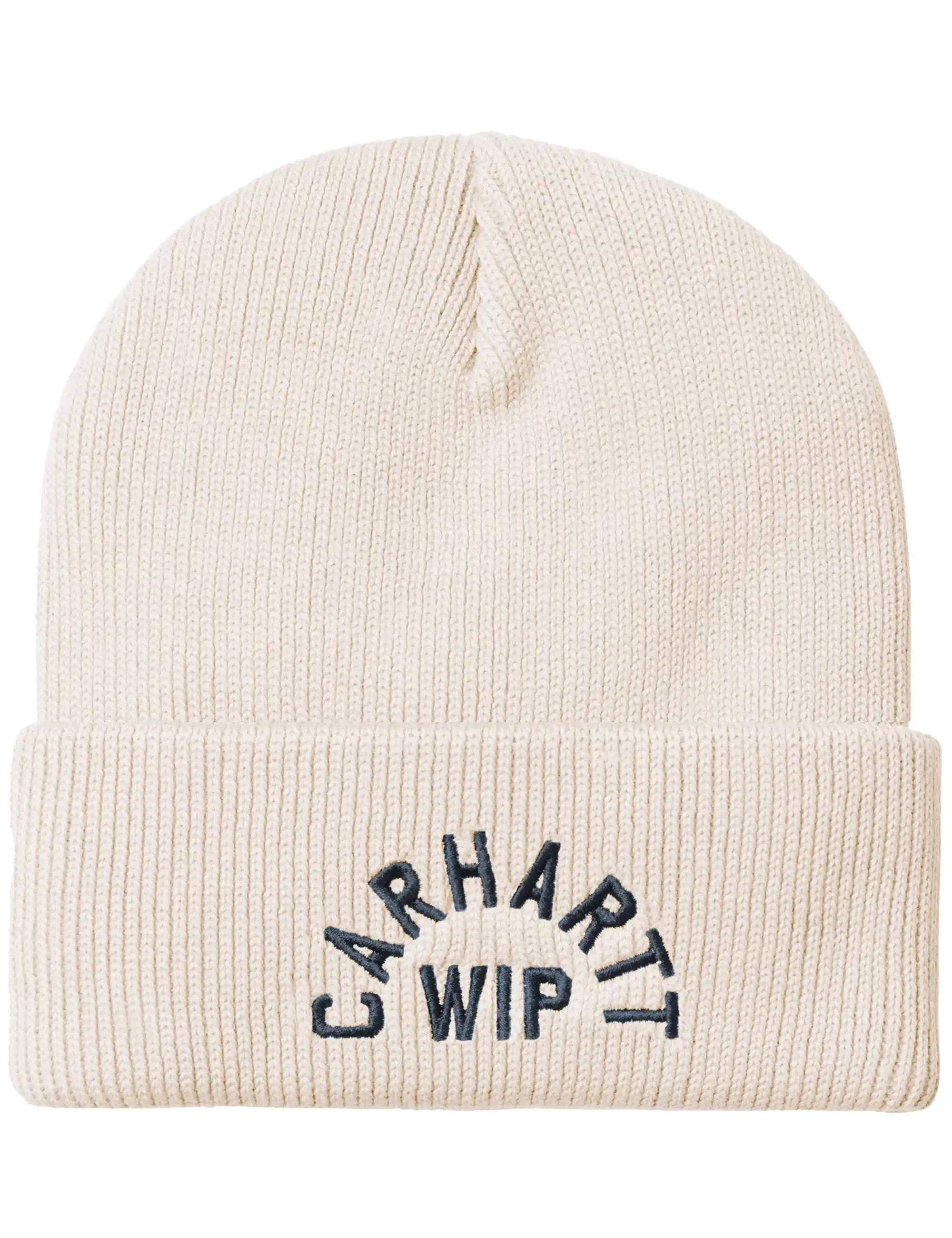 Carhartt WIP Arch Script Beanie Hat - Natural/Dark Navy