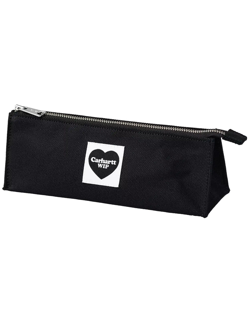 Black pencil case with zipper, rectangular Carhartt WIP heart logo label