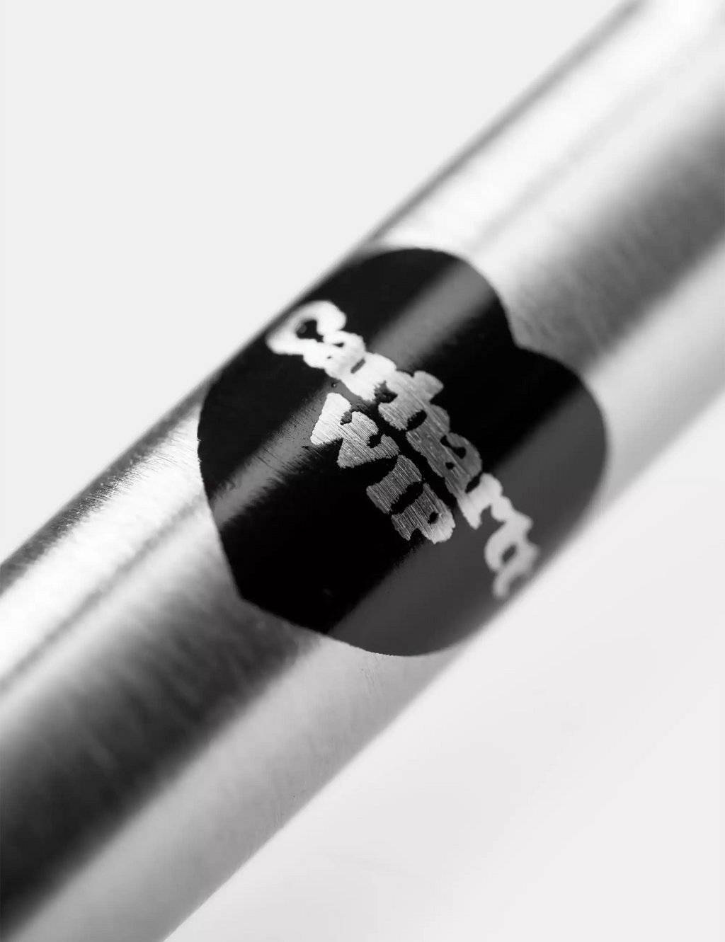 Silver Parker ballpen with black barrel band and logo