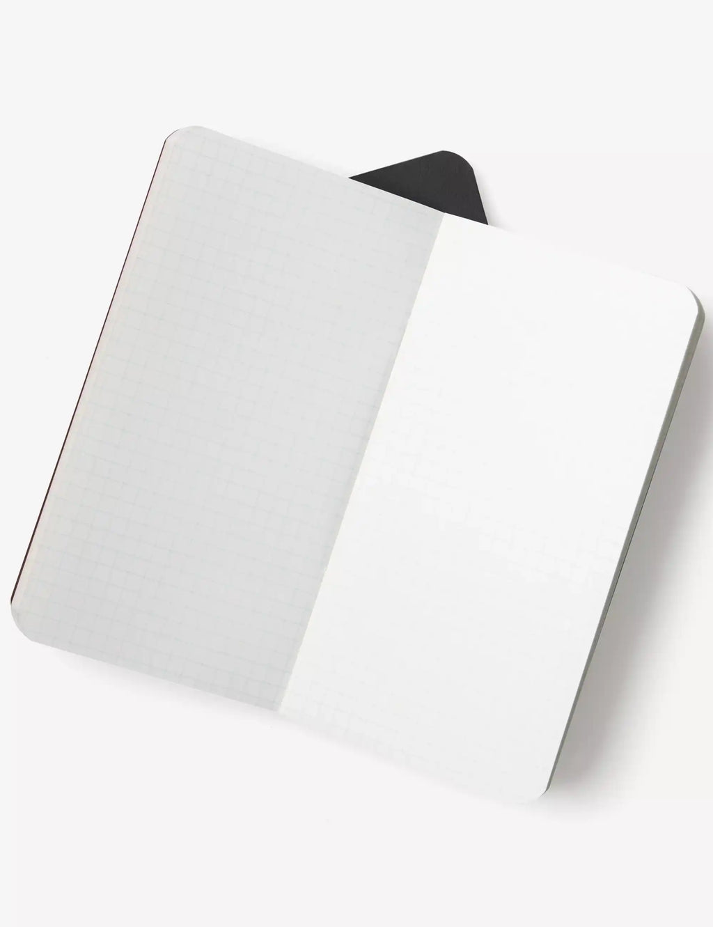Heart pocket notebook set, light gray and white covers with pocket-style opening