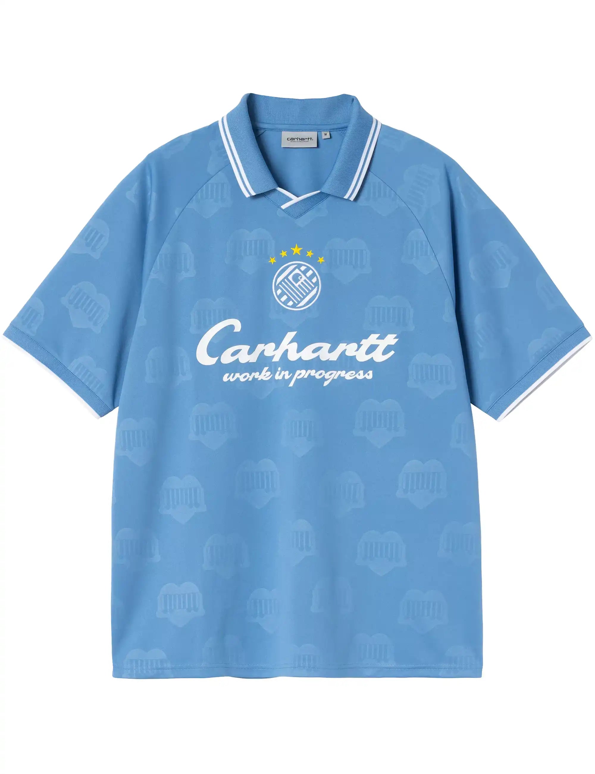 Carhartt WIP Terrace Football T-Shirt - Heart Train Jacquard, Curacao