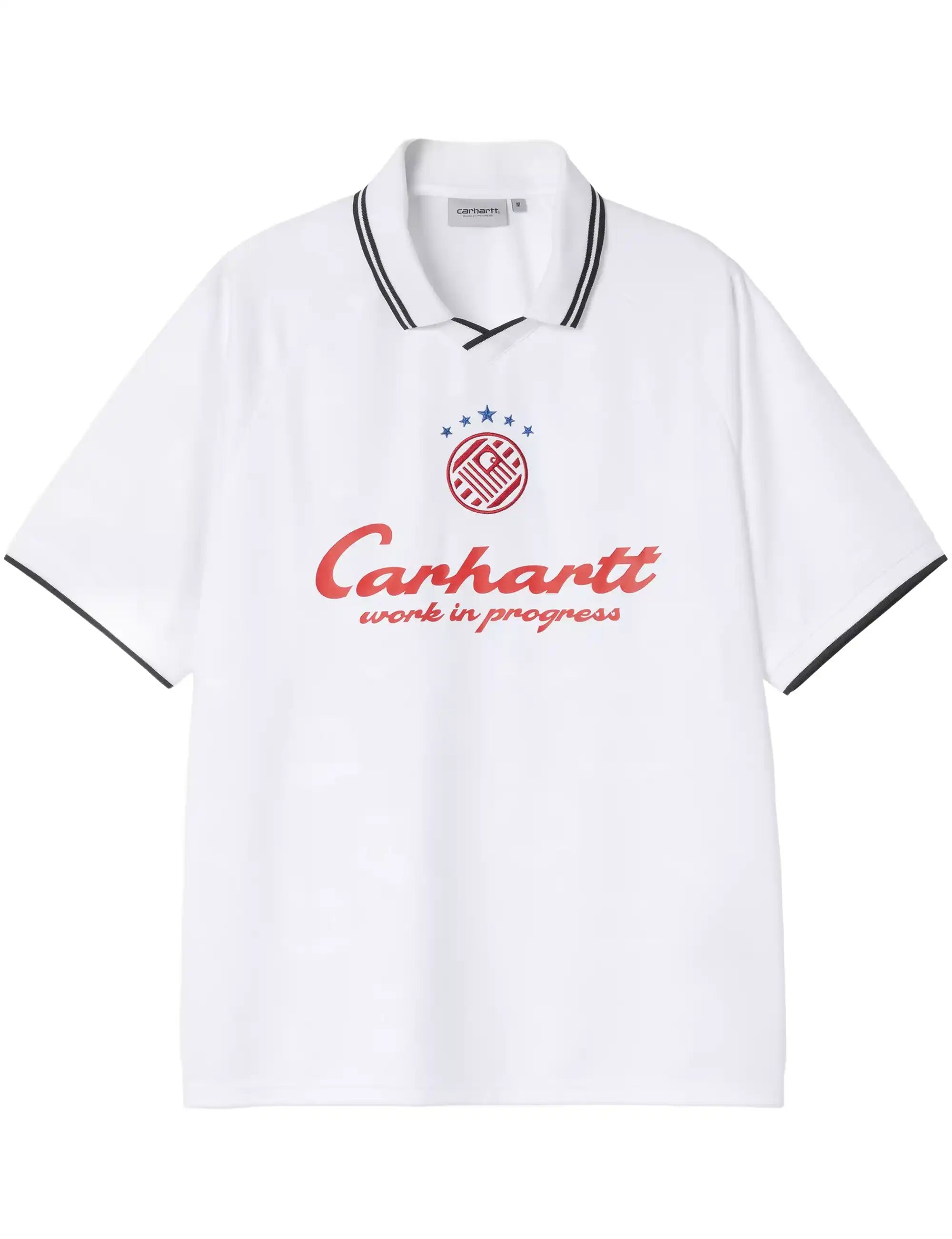 Carhartt WIP Terrace Football T-Shirt - Heart Train Jacquard, White