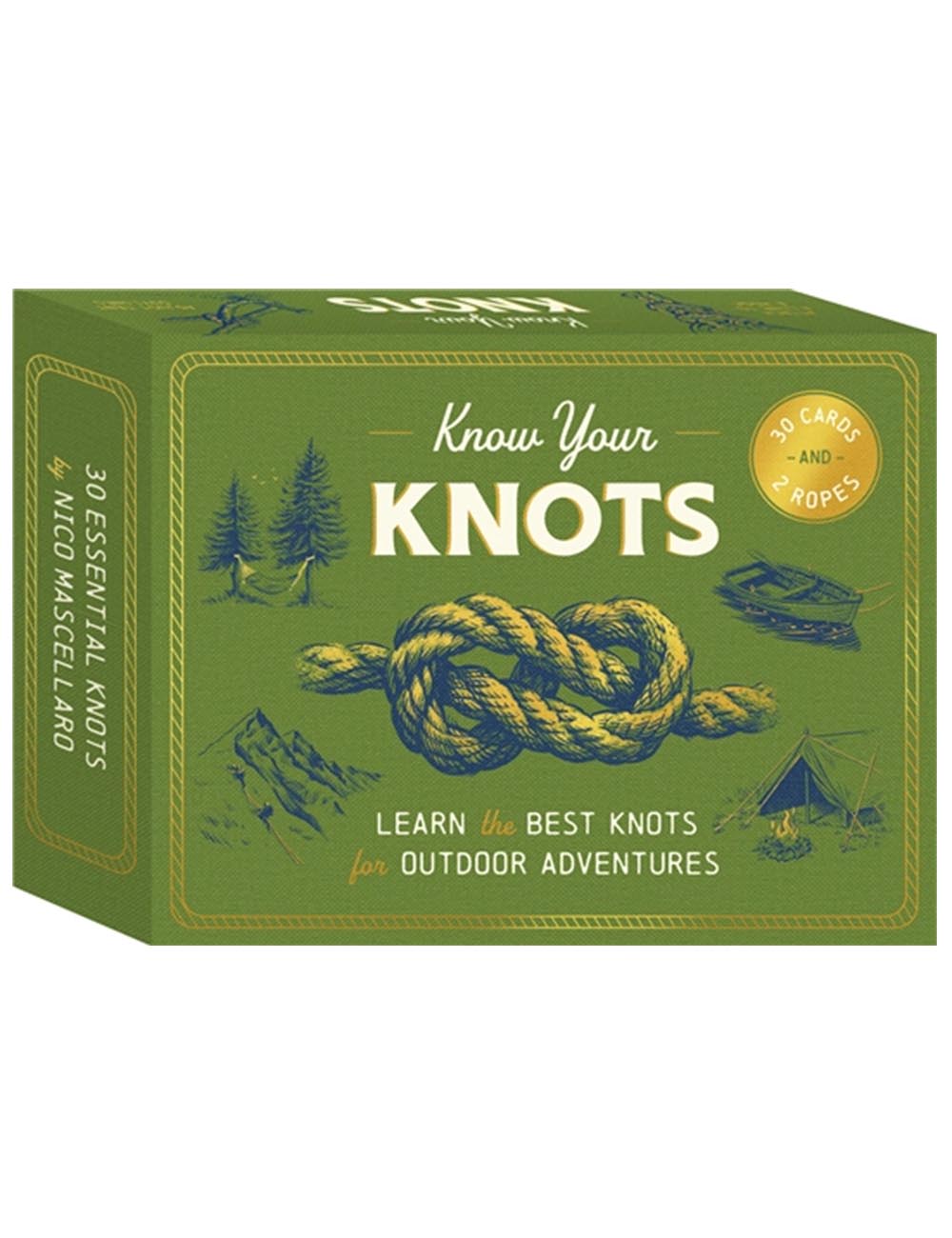 Box of 'Know Your Knots' educational kit with illustrations and text on a green background