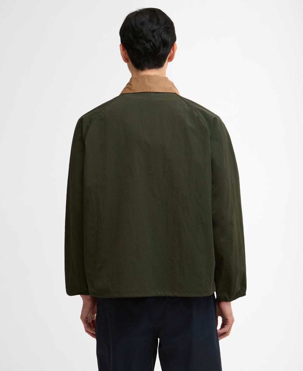 Barbour Transport Nylon Casual Jacket in Sage, rear view