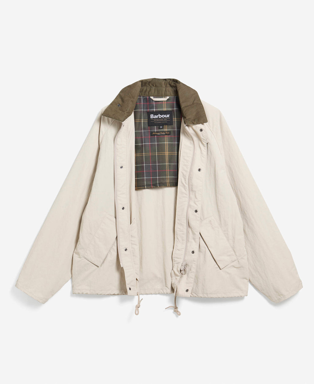 Barbour Transport Nylon Casual Jacket in Mist, flat lay