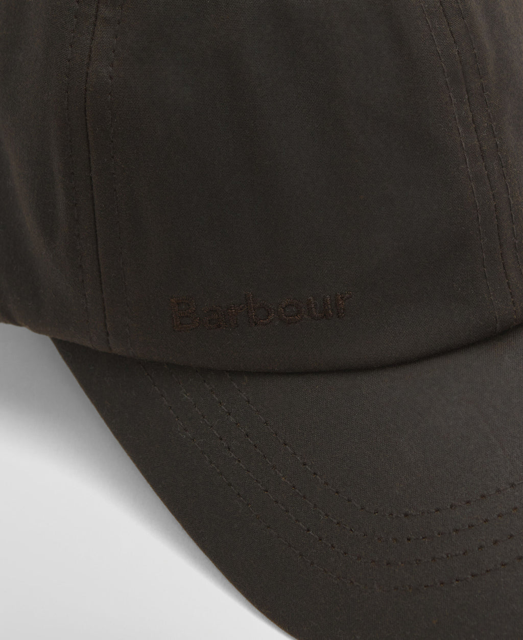 Barbour Wax Cap in Dark Brown, detail