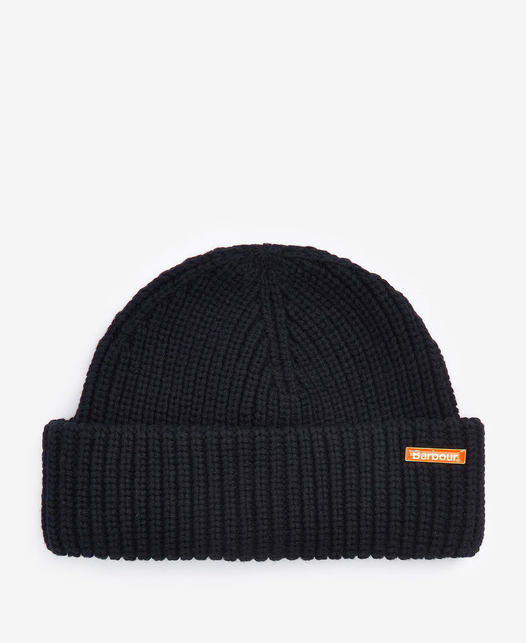 Barbour Mosely Beanie Hat in Black, front view