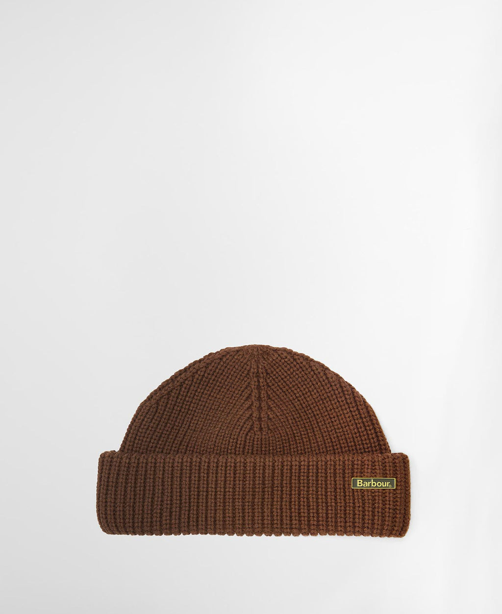 Barbour Mosely Beanie Hat in Soil, front view