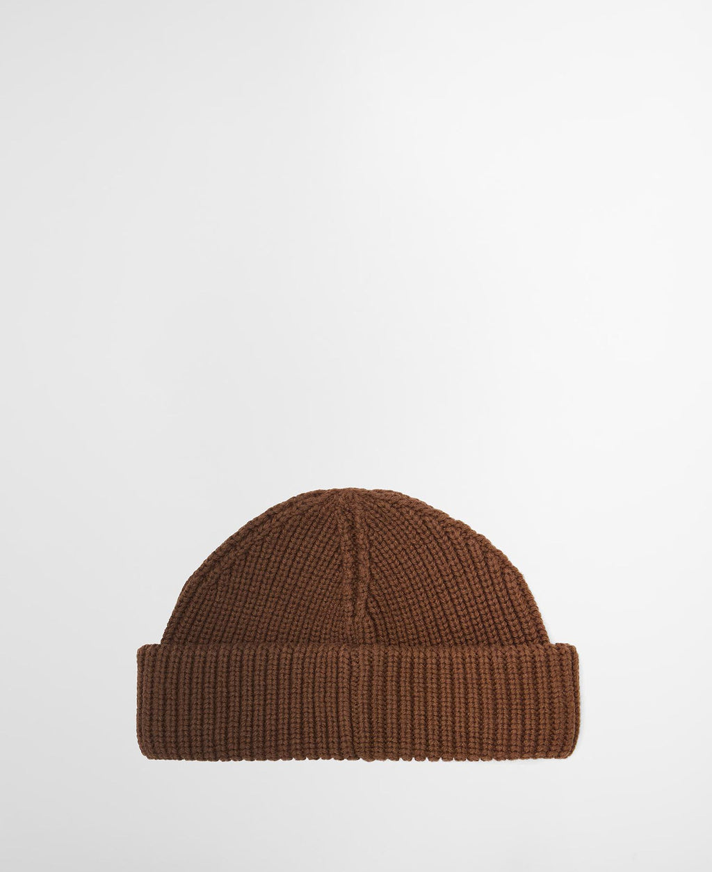 Barbour Mosely Beanie Hat in Soil, worn