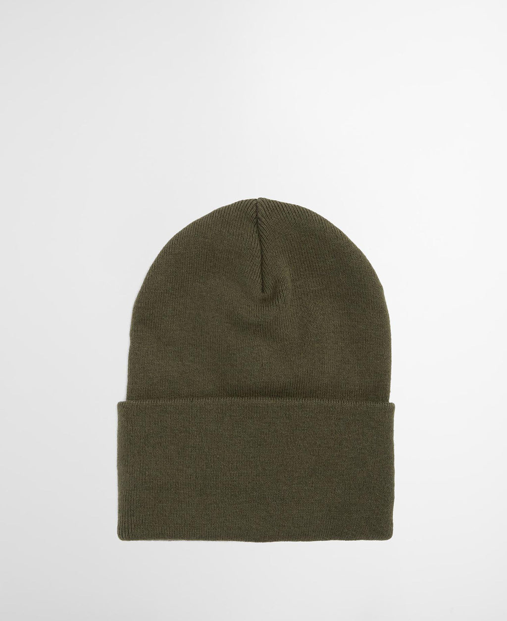 Barbour Harton Beanie Hat in Deep Olive, back view
