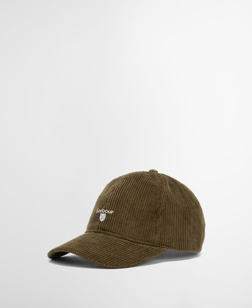 Barbour Preston Cord Cap in Olive, front view