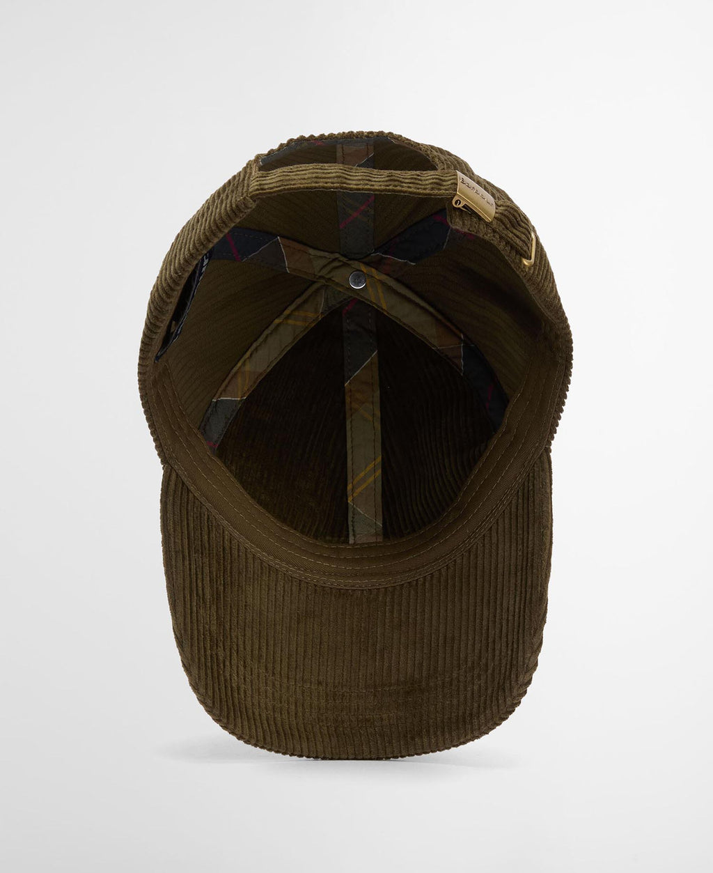 Barbour Preston Cord Cap in Olive, detail