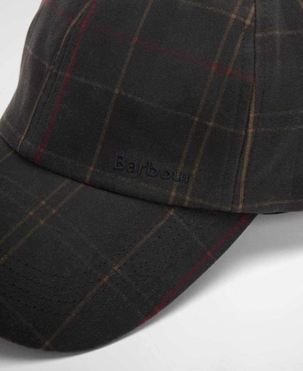 Barbour Haydon Tartan Cap in Dark Classic Tartan, detail