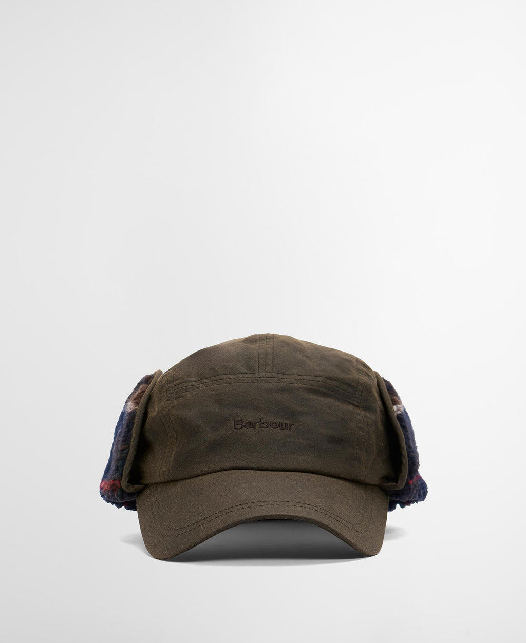 Olive carpenter cap with embroidered Barbour logo on back panel