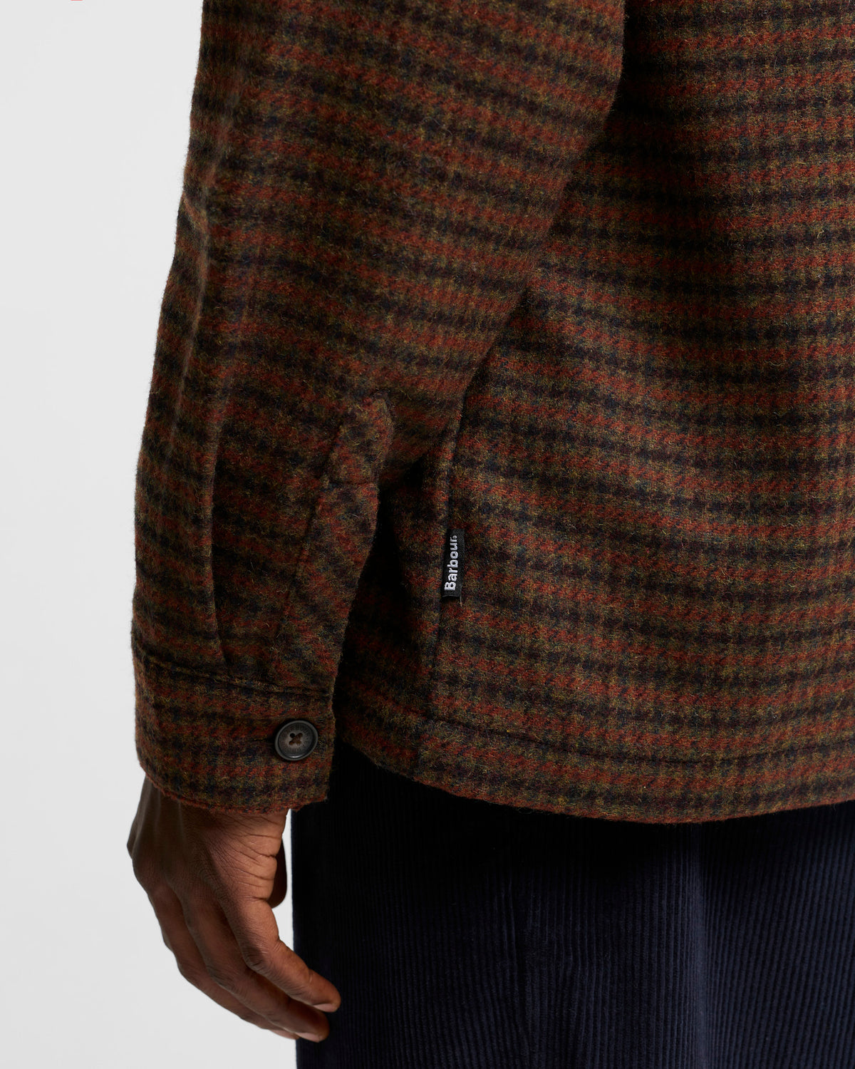 Barbour Hatfield OS Houndstooth Overshirt - Chestnut