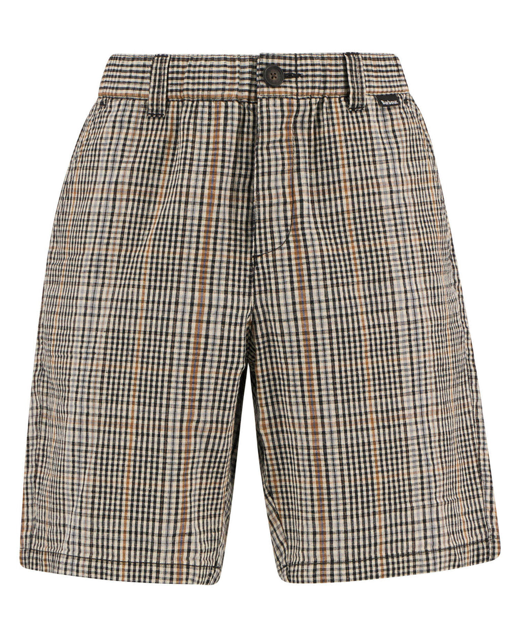 Barbour Fife Checked Short in Neutral Check, flat lay
