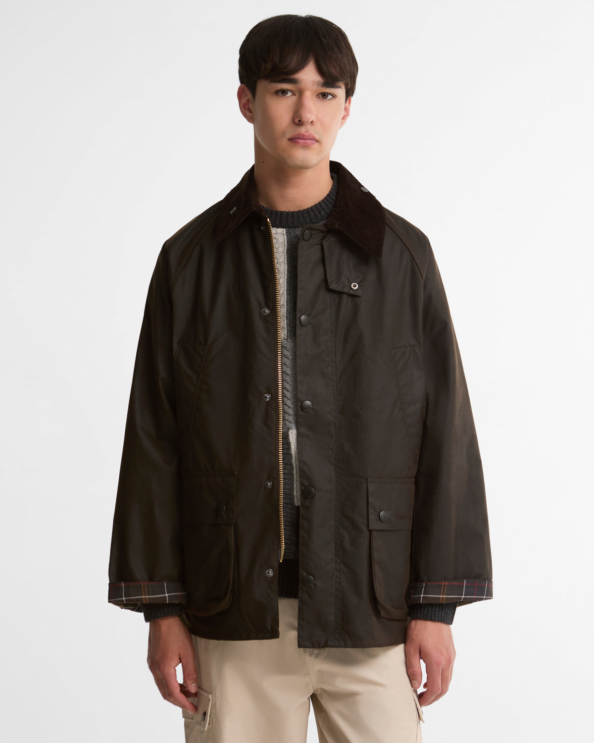 Barbour OS Bedale Wax Jacket - Dark Brown