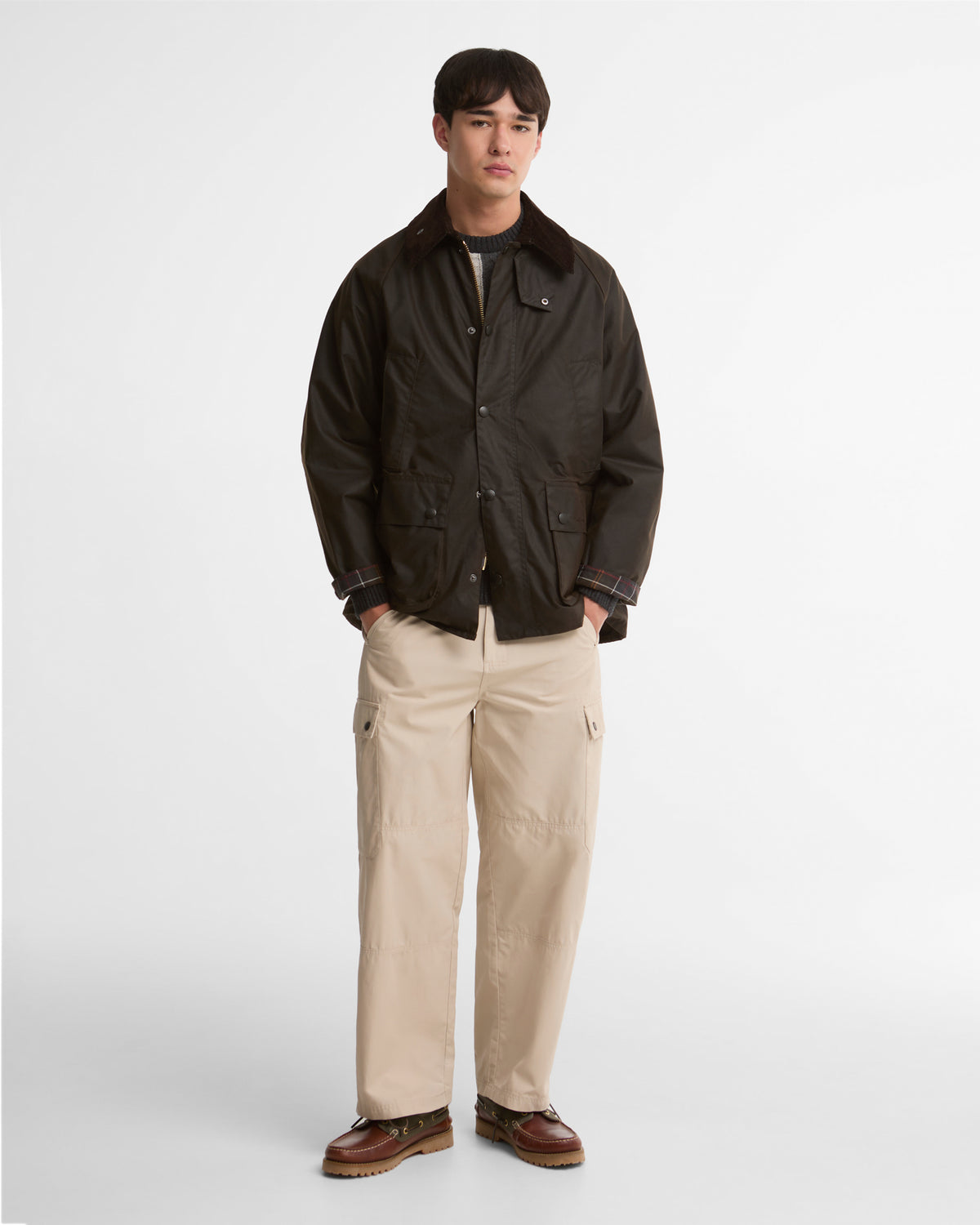Barbour OS Bedale Wax Jacket - Dark Brown