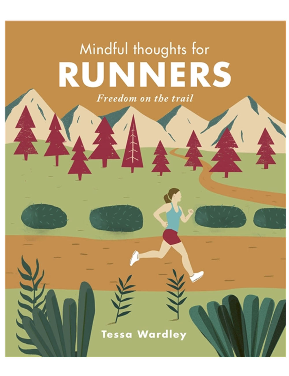 Mindful Thoughts for Runners book cover with runner illustration and red title text
